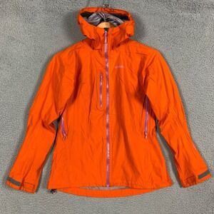 Norrona Bitihorn Jacket Women's Small Orange Full Zip Hooded Trail Lightweight